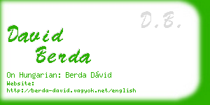 david berda business card
